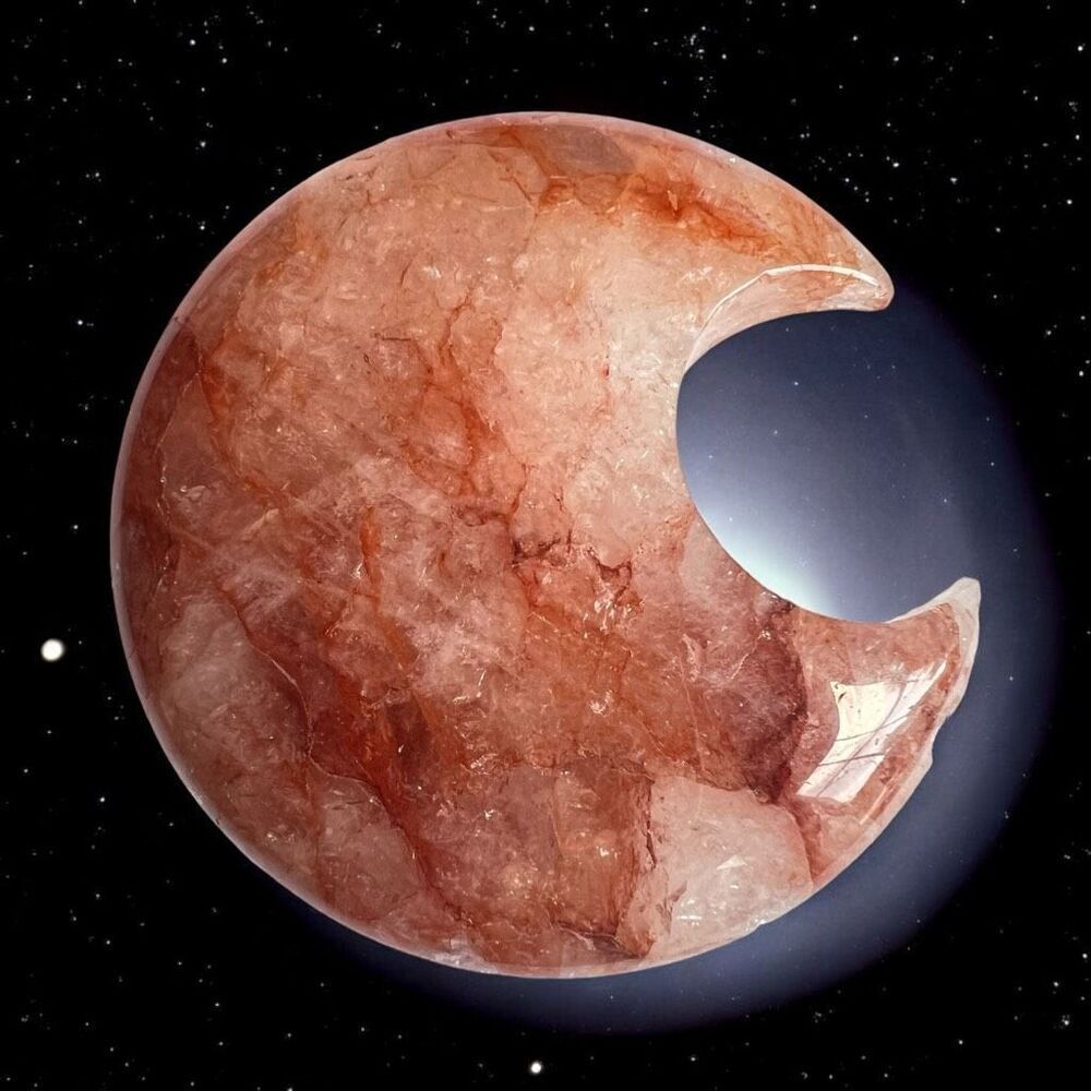 Fire‎ Quartz Crystal Crescent Moon